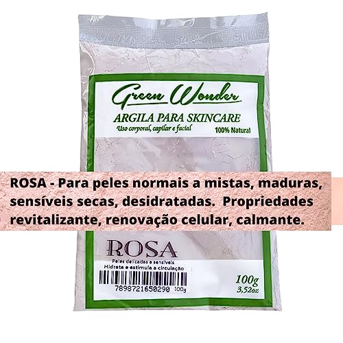 Argila para Máscara facial, Green Wonder skincare. Kit 9 cores