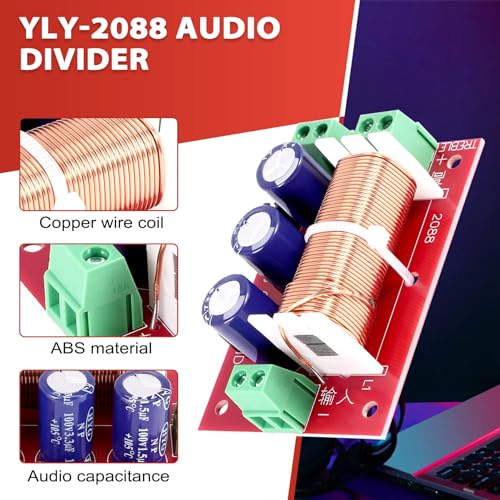 Roundsky YLY-2088 Audio Frequenz Teiler 400W Einstellbare 2 Wege Frequenzweiche Filter Voller Bereich HöHen Frequenz Teiler
