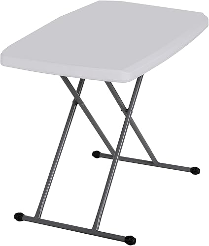 Miniatura 4 de ZenStyle Mesa plegable ajustable de 3 pies, para interiores y exteriores, portátil, de plástico, para comedor, mesa, para camping, comedor, eventos,