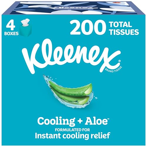 Kleenex Cooling + Aloe Facial Tissues, 4 Cube Boxes, 50 Tissues per Box - image 1