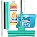 Produktbild Green Mop Set 40-03 - Green Mop 40 cm + Stiel + Ersatzschwammm + 20 Liter Leifheit Eimer Combi XL + 1000 ml Orangenölreiniger Konzentrat - Doppelwringer Mop saugstarker WischMop PVA Bodenwischer