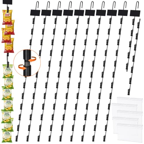9 Pack Hanging Display Strips 32 Inch, Upgraded Tool-Free Twist-Lock Design