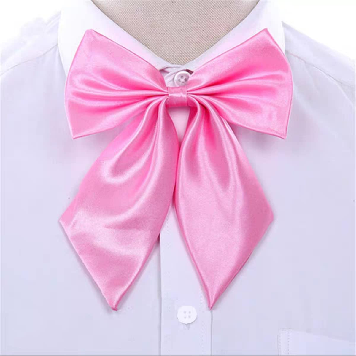 LOPURO Lady Adjustable Pre-tied Bow Tie,Women Uniform Bowtie for Cosplay