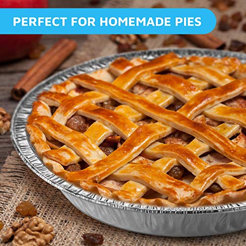 Montopack 9” Aluminum Foil Pie Pans | Round Disposable Containers With Angled Walls For Tart Baking, Storing, Serving & Reheating | Freezer And Oven Safe, Recyclable, Usa-Made| 50-Pack Of Cake Tins #TOP5