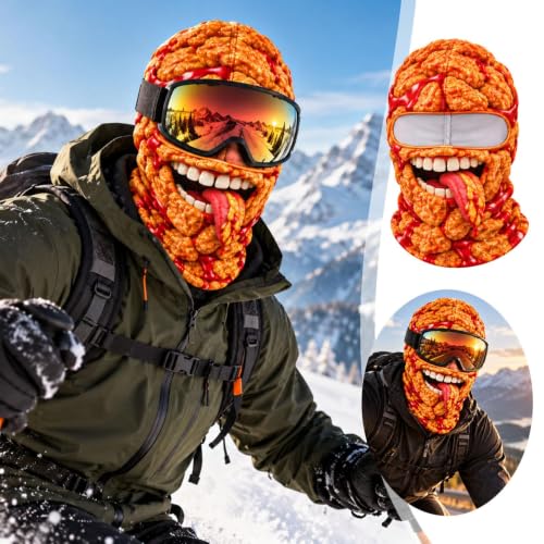 2D Funny Food Knit Balaclava for Adults, Warm Full-Face Ski Mask，#C - image 5
