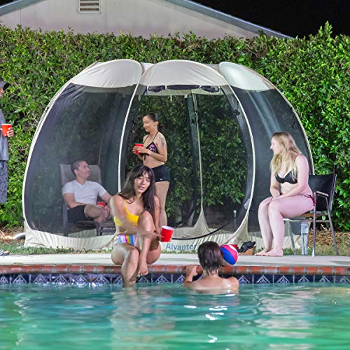Alvantor 9020#E6 Screen House Room Camping Tent Outdoor Canopy Pop Up Sun Shade Hexagon Shelter Mesh Walls Not Waterproof 10'X10' Beige Patent Pending thumb #4