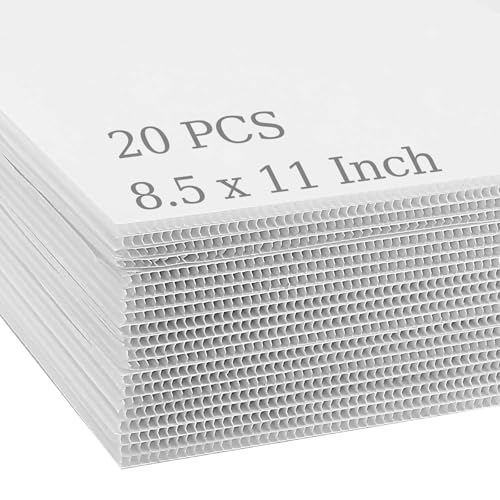 Feuille de plastique ondulé blanc JOIKIT | Lot de 20 panneaux 21,6 x 28,9 cm