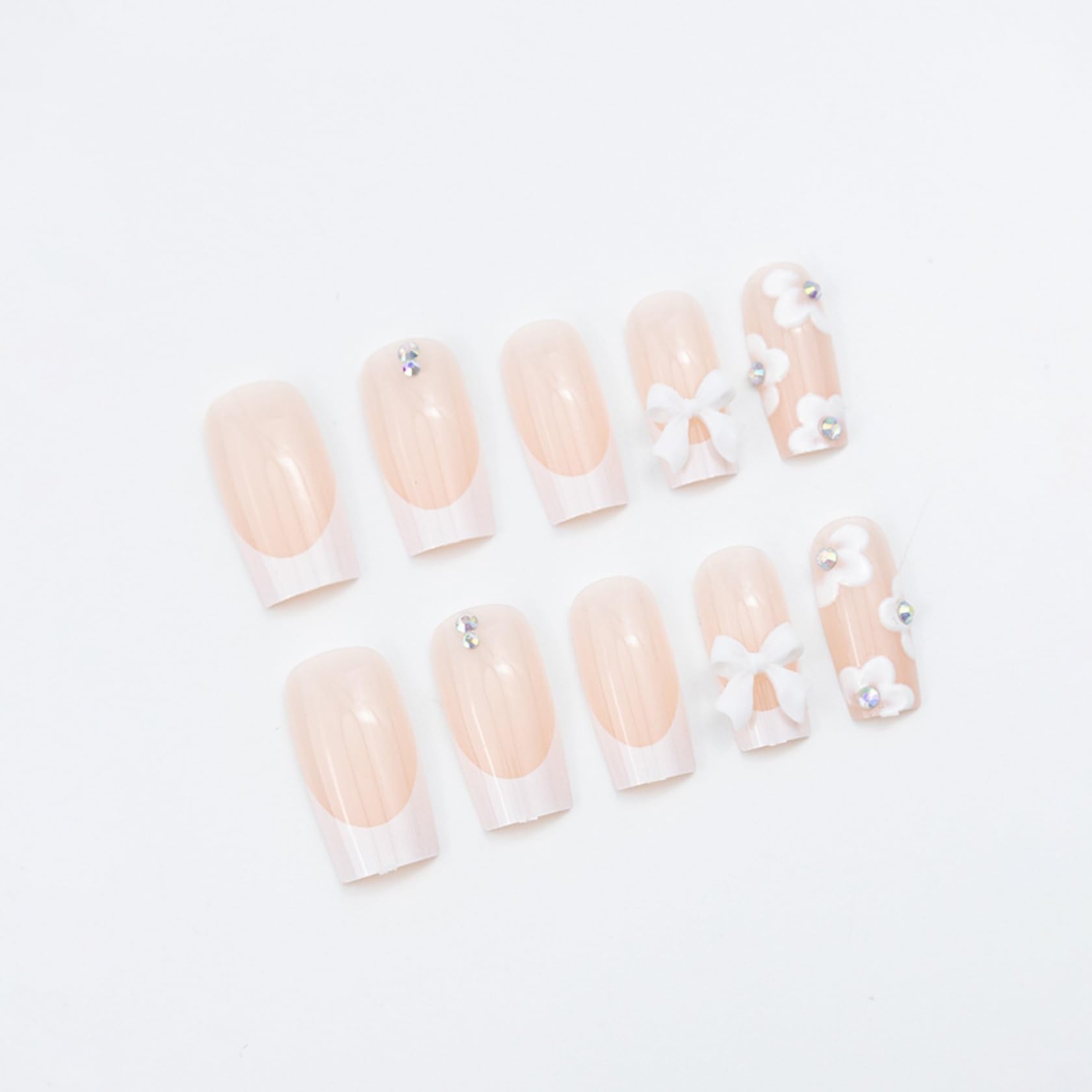Künstliche Fingernägel Im Ombré-design Mit 3d-blumen Und Gold_voghion.com