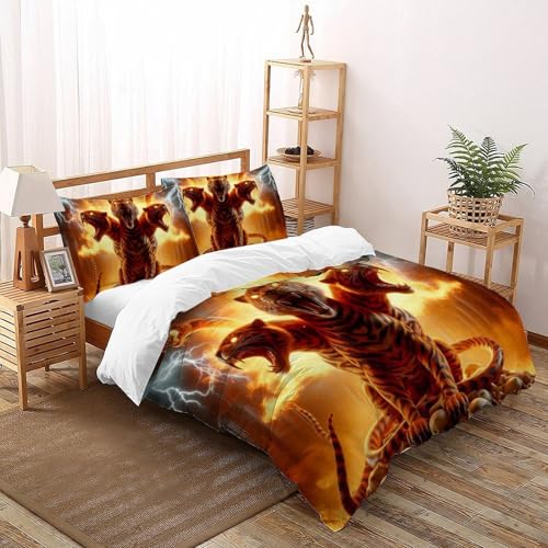 Housse de couette léopard 260x220 cm avec taies en microfibre 3D - 2
