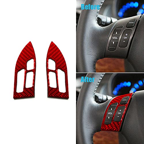 Carbon Fiber Steering Wheel Button Cover Trim For Honda Accord 2013-2017 – Black Glossy (Type A, LHD)
