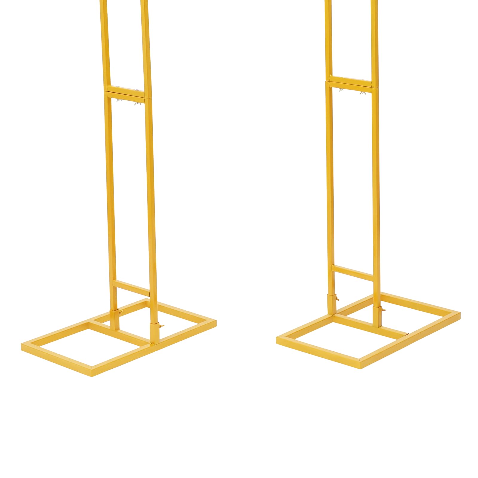 Set di 2 supporti per arco per matrimonio, arco di fiori a forma di mezza luna, supporto per sfondo in metallo, 2,1 m e 1,9 m, ideale per matrimoni, compleanni e feste (oro)