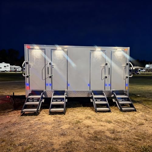 2-Station Restroom Trailer, Custom Portable Bathroom with Shower for VIP Camping and Glamping