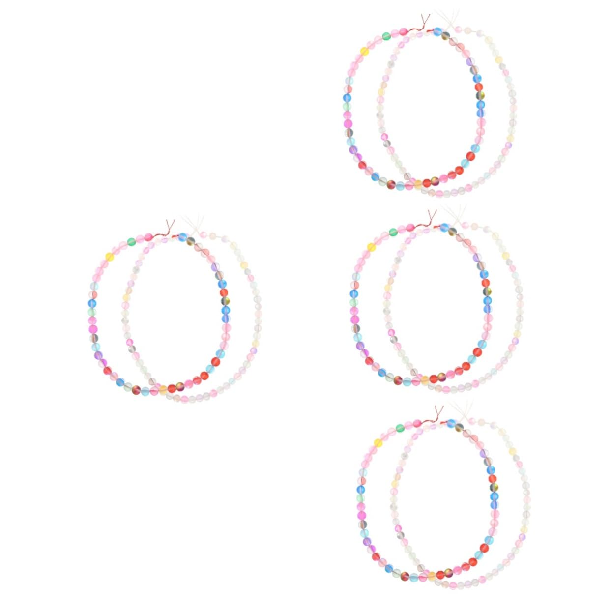 OSALADI 4 Set Collana E Bracciali Fai Da Te Con Perline Cristallo Opache Fili Per Creazioni Artigianali E Accessori Bigiotteria 2 Corde*4