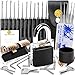 Picking 3 Pack 40mm Keyed Alike Padlocks | Pick Heavy-Duty Waterproof Laminated Steel Lock Set Kit for Outdoor Gate, Storage