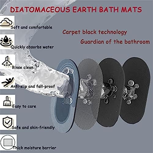 Tapis de salle de bain antidérapant super absorbant diatomite séchage rapide douche - 3