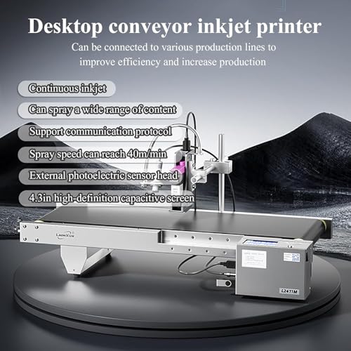 Image of 40m /min Automatic Desktop Inkjet Printer with 4.3in Touch Screen, 12.7mm Printing Height, Photoelectric Synchronous Induction, Support for USB Flash Drive Import, Support Communication Protocols