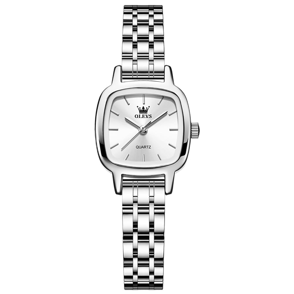 OLEVS Damen Armbanduhr Silber Elegant Gold Edelstahl Wasserdicht Quarzuhr | Silber Edelstahl Uhr Damen Analog Quarzuhr,Kleines Gesicht Wasserdicht Kleid Uhr Damen,Gold Freizeit Stylish Damenuhr