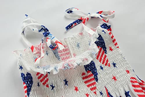 Toddler Girls 4th of July Dress Girls American Flag Outfit Kids Patriotic Independence Memorial Day Dress 2-7 Years4