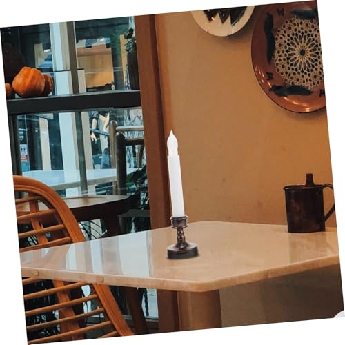 Velas de candelabro marrón sin fuego para decorar salones con luz cálida LED portátil 5