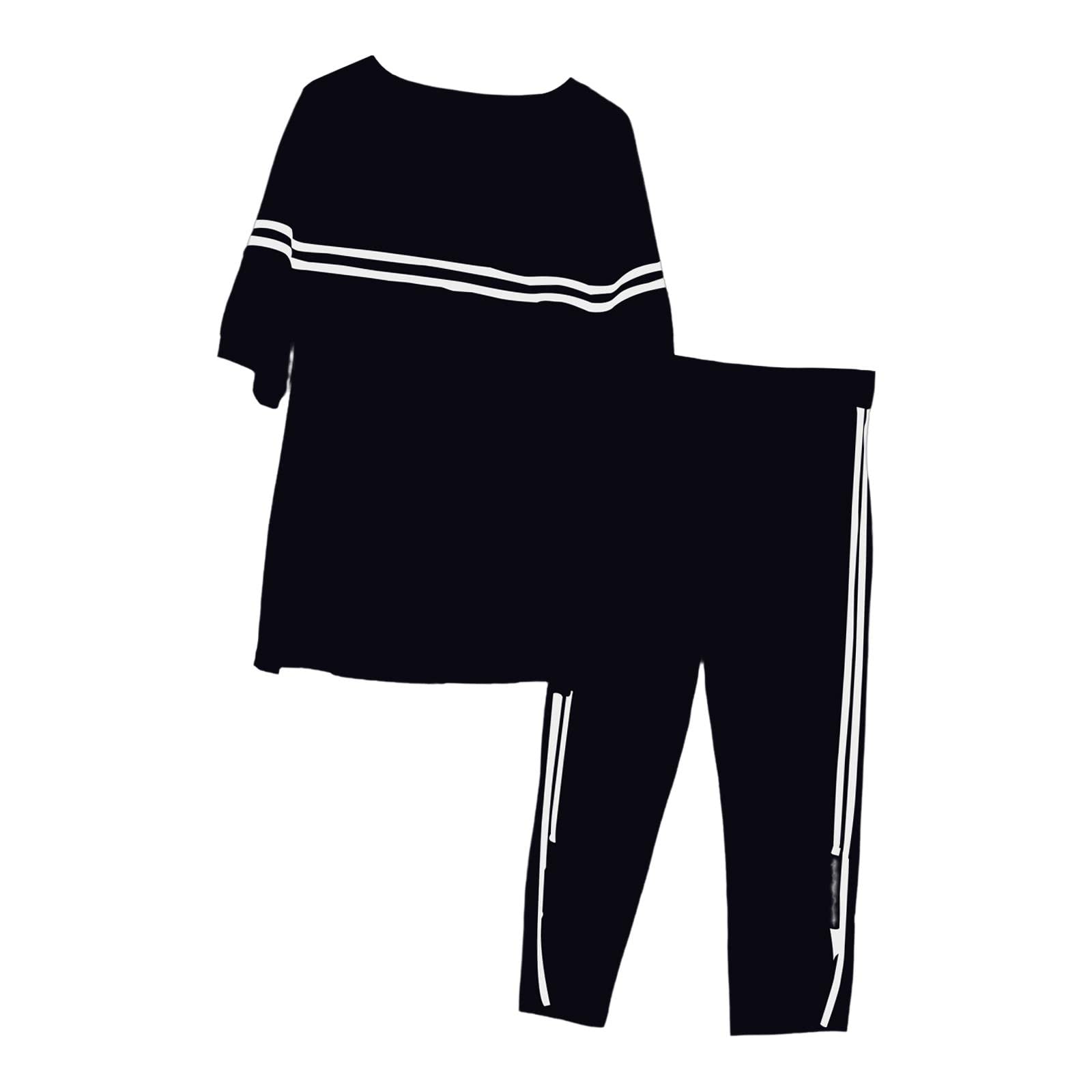 nivaa Women 2 Piece Outfits Casual Clothes Soft Sweatsuit for Party Vacation 3XL Black-picture-13