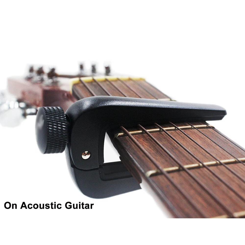 Home Strumento musicale Capotasto per chitarra Capotasto per chitarra regolabile universale largo adatto per chitarra elettrica classica acustica a 6/12 corde, basso, mandolino, banjo, ukulele nero 9
