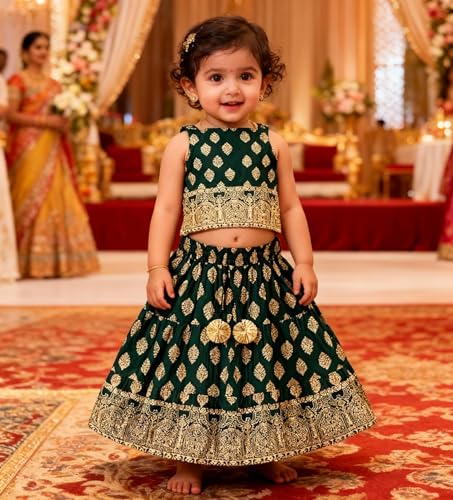 Image of Chandrakala Kids Lehenga Choli Set for Girls (KL120-P)