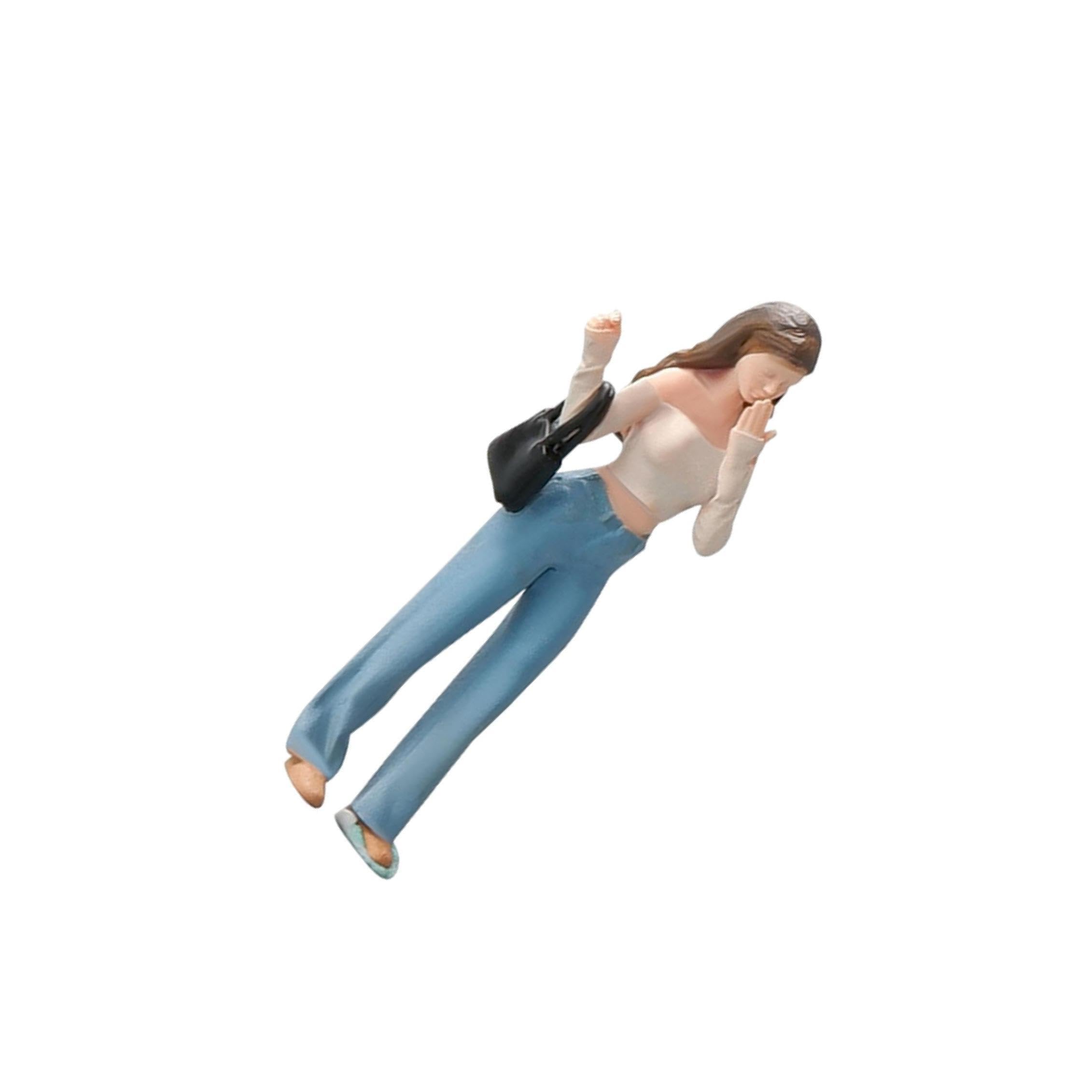 AUYXSSZ People Figures Model Realistic Diorama Layouts and Miniature Scene Enhancement Resin 1/64 Girl Figures Miniature Model Desktop Decor People Tiny Diorama Layout