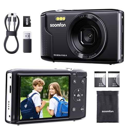 SOOMFON Digital Camara MAX 72MP Video 1080P, Camara de...