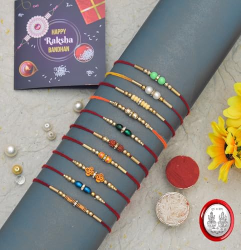 Image of Designer Rakhi - Red Heart Bead Chain Bracelet for Rakhi /Rakshabandhan
