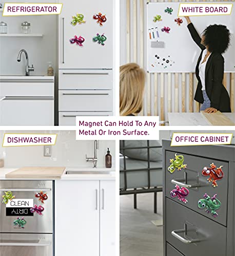 Set de 4 imanes decorativos de gecko para refrigerador miniatura 4