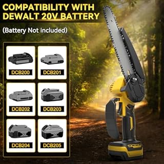 Scie à perche sans fil de 20,3 cm et mini tronçonneuse 2 en 1, scies à perche électriques sans balais compatibles avec batterie Dewalt 20 V (sans batterie) avec perche télescopique de 2,5 m, chaîne de
