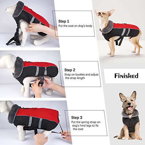 Image of QBLEEV Warm Dog Coat, Reflective Dog Jacket, Waterproof Dogs Winter Coat