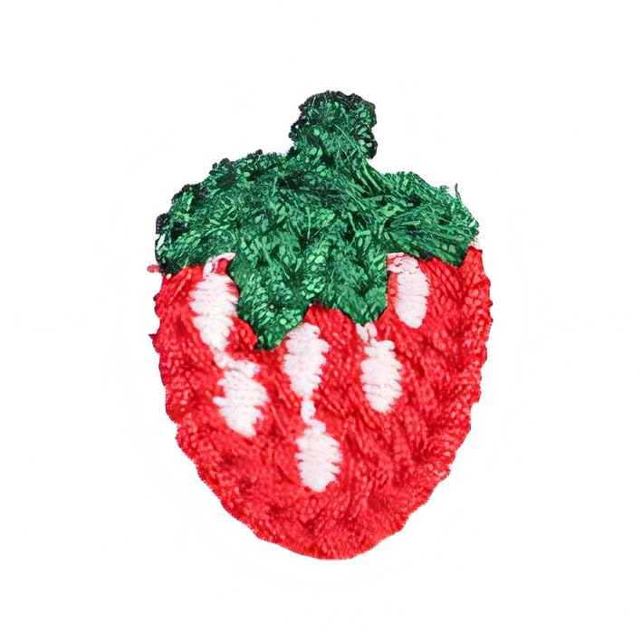 Naszywka haftowana 6,5 * 3 CM 30 SZTUK Arbuz Ręcznie Robione Szydełkowe Aplikacje Naszywki Owocowe Małe Haftowane Żelazkowe Na Ubrania(5#strawberry 2.5 * 1.8cm)