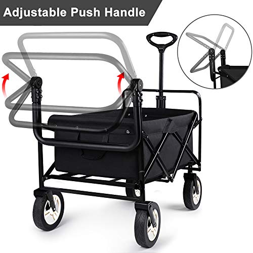 Beau Jardin Folding Push Wagon Cart Collapsible Utility Camping Grocery Canvas Fabric Sturdy Portable Rolling Lightweight Buggies Outdoor Garden Sport Heavy Duty Shopping Cart Wagons Bg122 #TOP2