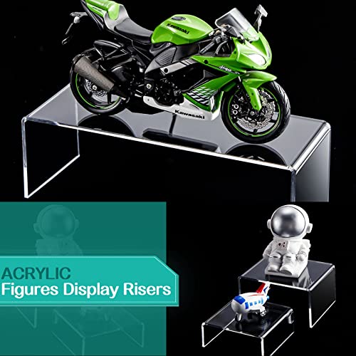 4 Set Acrylic Display Risers Medium And Large Display Stand Shelf Acrylic Risers For Display Cupcake Acrylic Riser Showcase Clear Figure Jewelry Collectibles Stands Desktop Shelf For Organize #TOP3