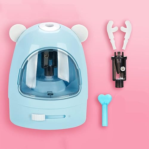 Miniatura 6 de Sacapuntas portátil automático multifuncional, de dibujos animados, funciona con pilas, sacapuntas para oficina, escuela, suministros para el hogar