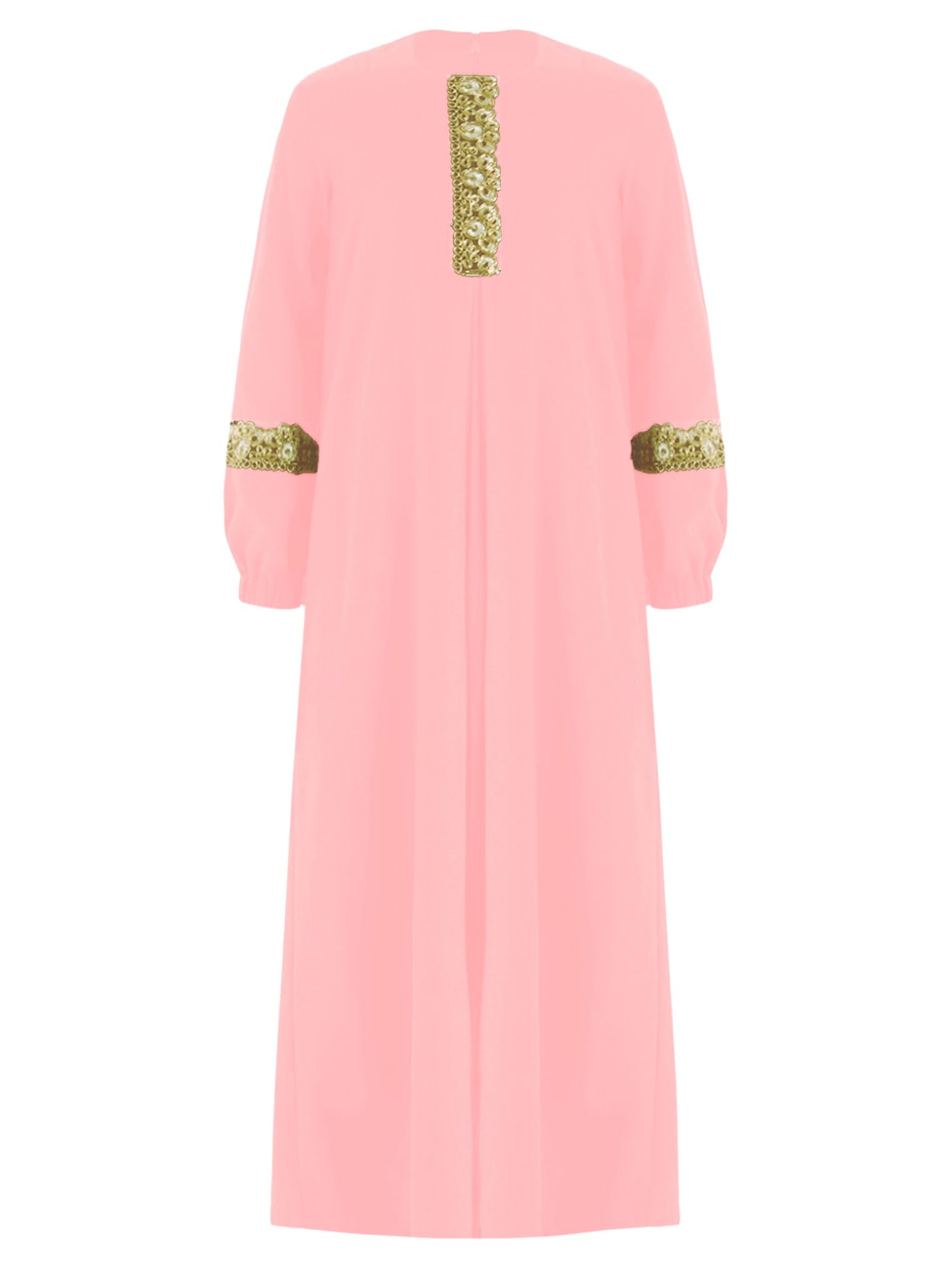 Freebily Vestido Largo Musulmán para Niñas Manga Larga Vestido Árabe