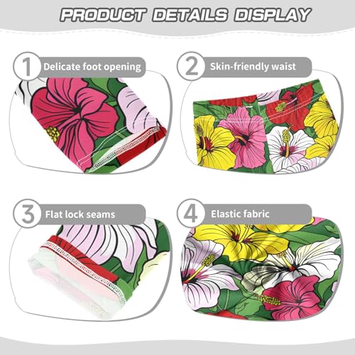 Multicolor Hibiscus Girls Leggings Soft Stretch Workout Yoga Dance Pants for Kids Casual Tights3