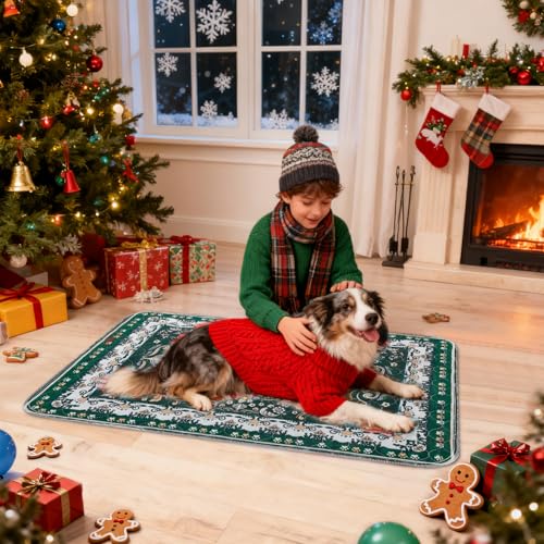 Image of Homimp Washable Pee Pads for Dogs, 2 Pack Reusable Puppy Pads Waterproof, Absorbent and Leakproof Dog Pee Pads, Non Slip Puppy Training Pads, Pet Mat for Floor, Crate, Couch, Whelping,Green, 24 inchx36 inch