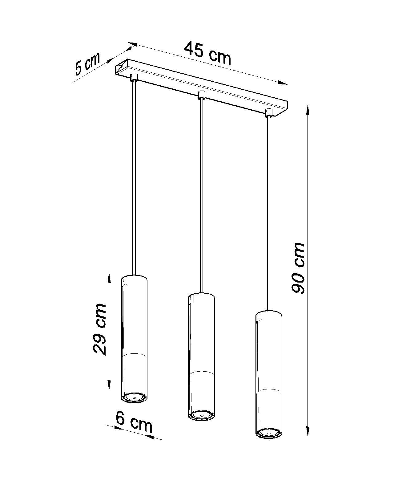 SOLLUX lighting Hängelampe Pendelleuchte Hängeleuchte - Deckenlampe Stahl - 3 Flammig - LED Lampe Glühbirne - Schwarz Golden Loopez