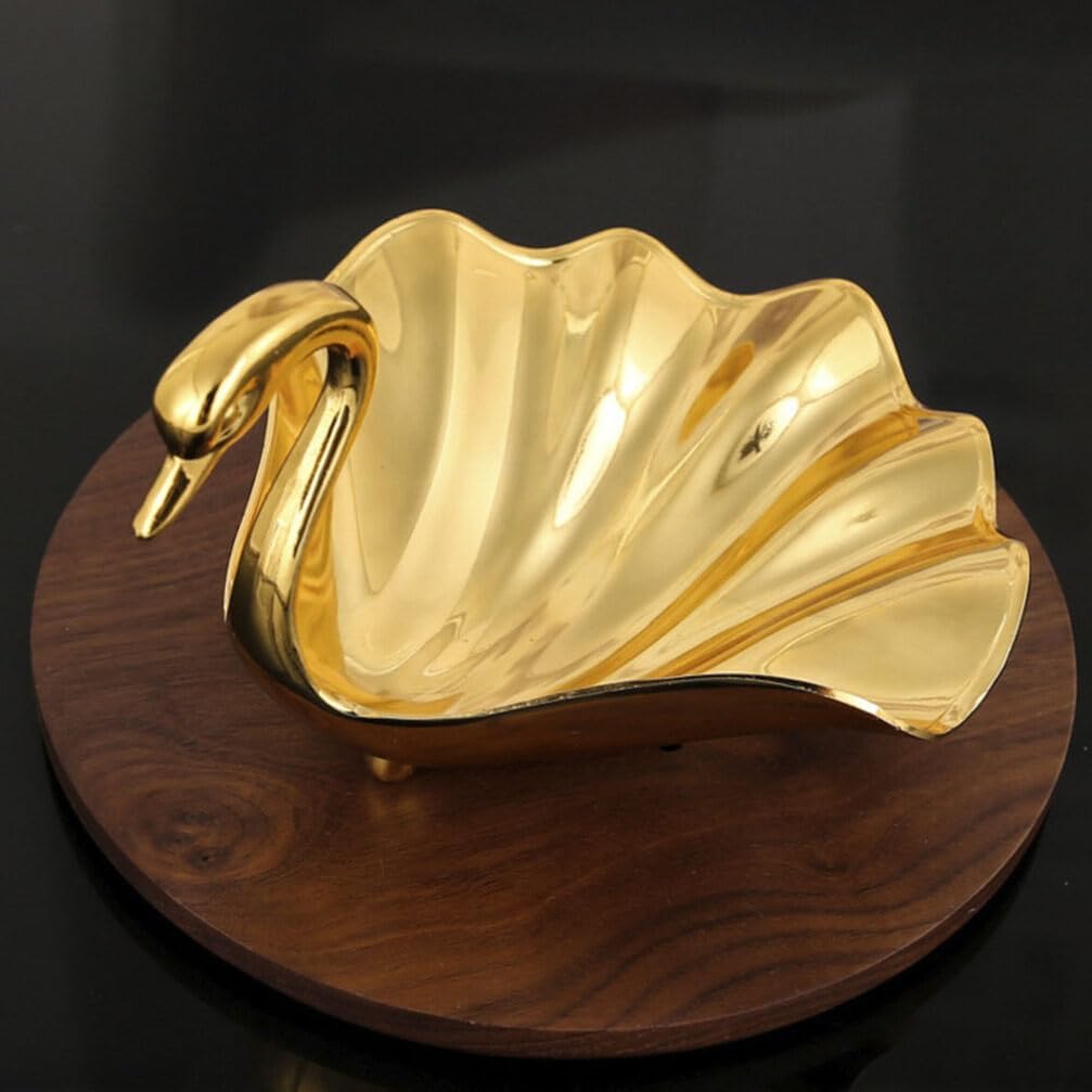 OSALADI Metal Tray Food Serving Dish Decorative Peacock Fruit Bowl for Snacks Candy and Jewelry Display for Parties Gatherings and Home Decor