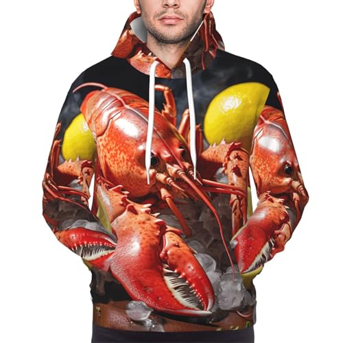 Sweat à capuche homme polyester imprimé citron pull sport EdWal - 3