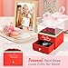 Gifts for Women Mom Rose with Necklace: Preserved Red Flowers Jewelry Presents for Mother Mama from Daughter Son