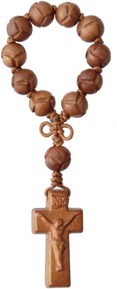 1 Decade Jujube Wood Carved 10mm Rosary