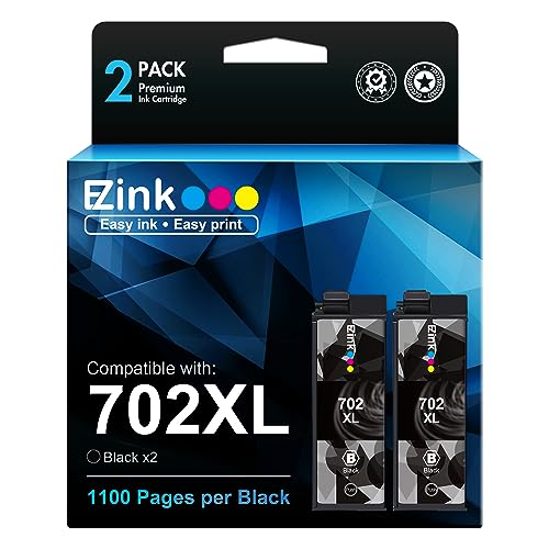 Tinta Y Tóner, Office Product E-Z Ink (TM Cartucho de Tinta remanufacturado de Repuesto para Epson 702XL T702XL 702 T702 para Usar con impresoras Workforce Pro WF-3720 WF-3730 WF-3733 (2...