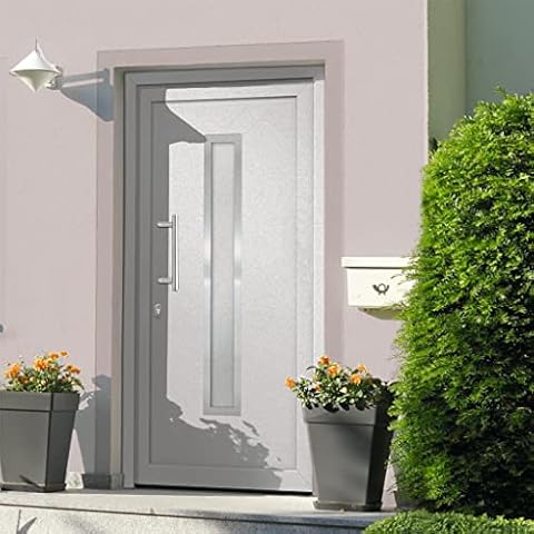 vidaXL Haustür mit Handgriff-Set Montageset 3 Schlüssel Nebeneingangstür Kellertür Eingangstür Außentür Wohnungstür Tür Weiß 88x200cm Cover