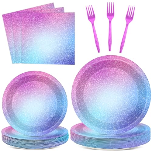 Image of 96pcs Kpop Birthday Party Decoration Kpop Music Paper Plates and Napkin Magical Music Theme Tableware Set Purple Demon Party Supplies for Birthday Baby Shower Women Pop Fans Lover Serve 24
