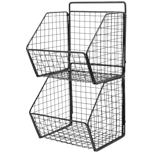 Cesta de cocina de pared para cebollas que optimiza el espacio en la despensa 2