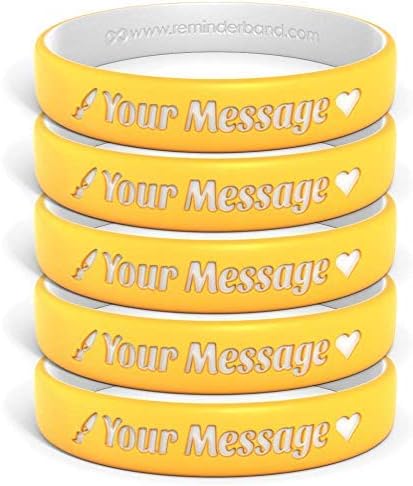Reminderband 25 Custom Luxe Silicone Wristbands - Personalized Customizable Rubber Bracelets - Customized for Motivation, Events, Gifts, Support, Fundraisers, Awareness - Men, Women