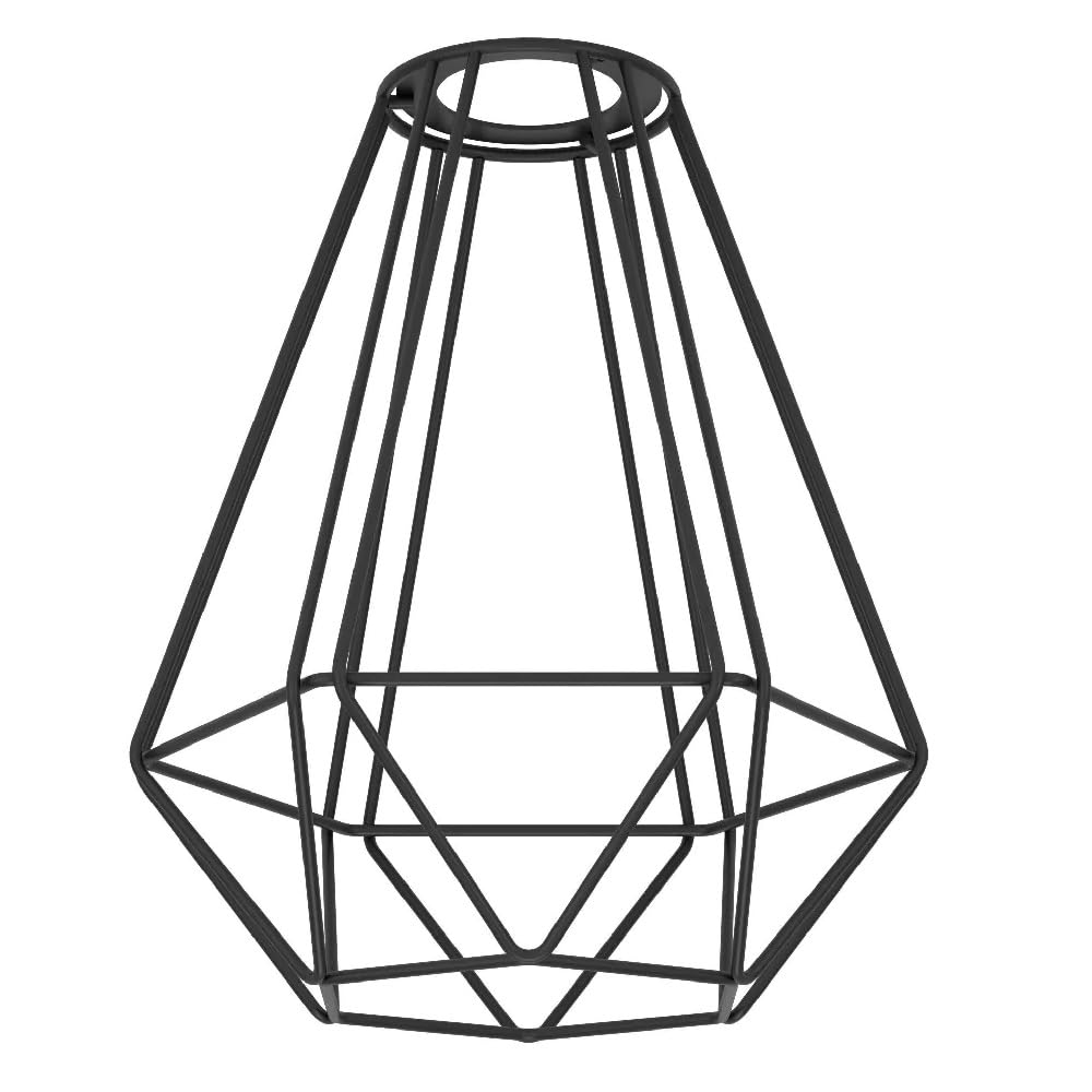 Britalia Black Matt Metal Vintage Wire Bird Cage None Electric Pendant Light Shade | 17.5Cm Diameter | Easy Fit Retro Ceiling Light | Fits All Types Of Lampholders | Industrial Vibe